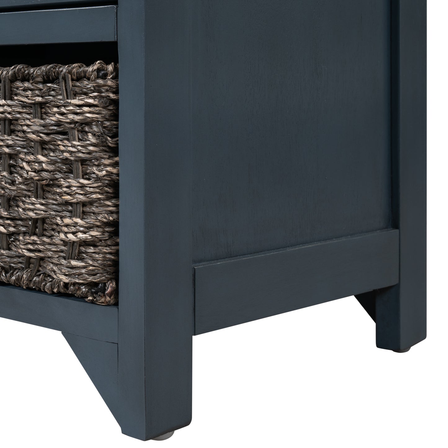 Lucy Storage Bench with Removable Basket Removable Cushion - Antique Navy