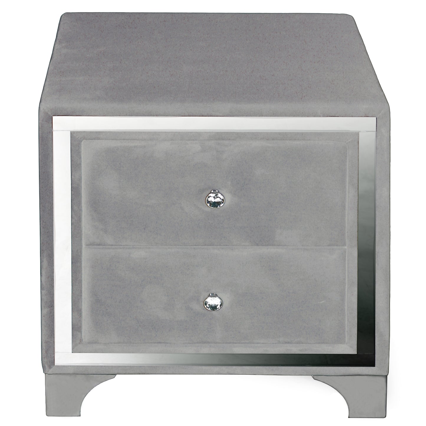 Go Green Woods Monica Velvet Upholstered 2 Drawer Nightstand