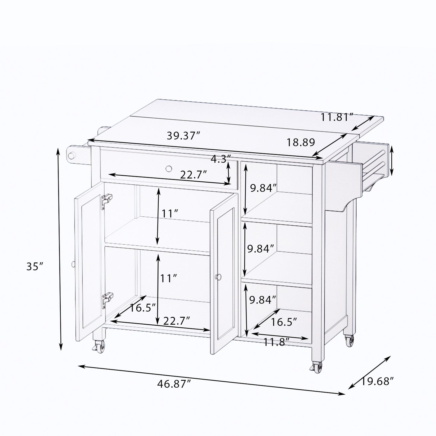 Island Oasis Kitchen Cart