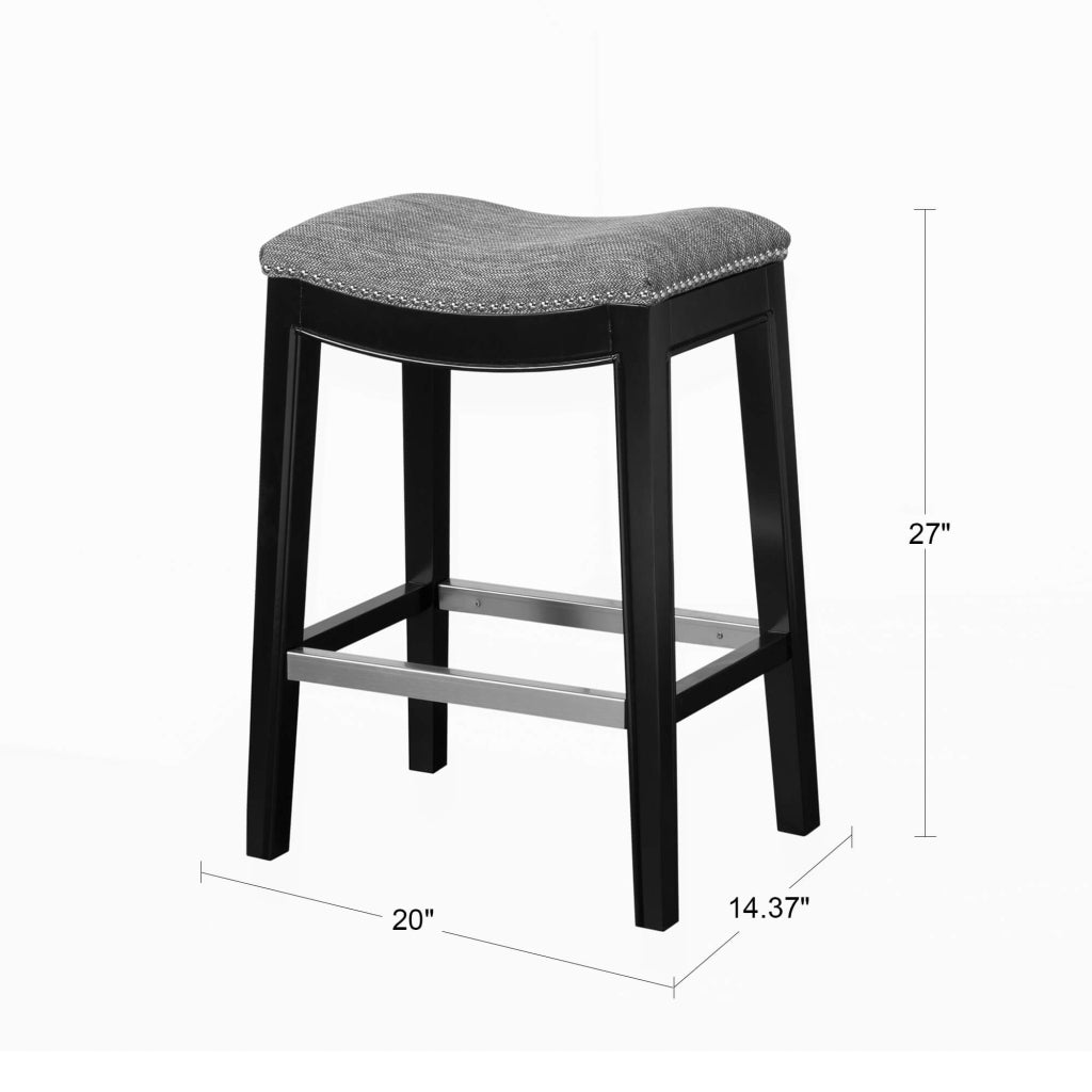 Saddle Counter Stool - Gray