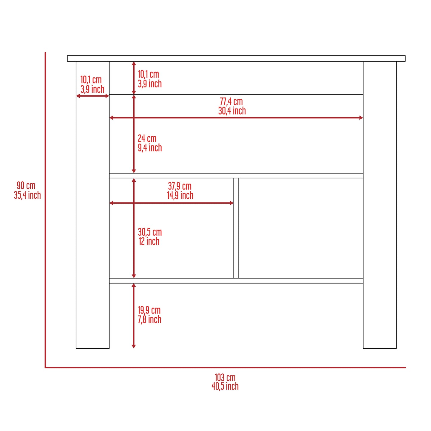 Prep Pro Center Kitchen Island - White / Onyx