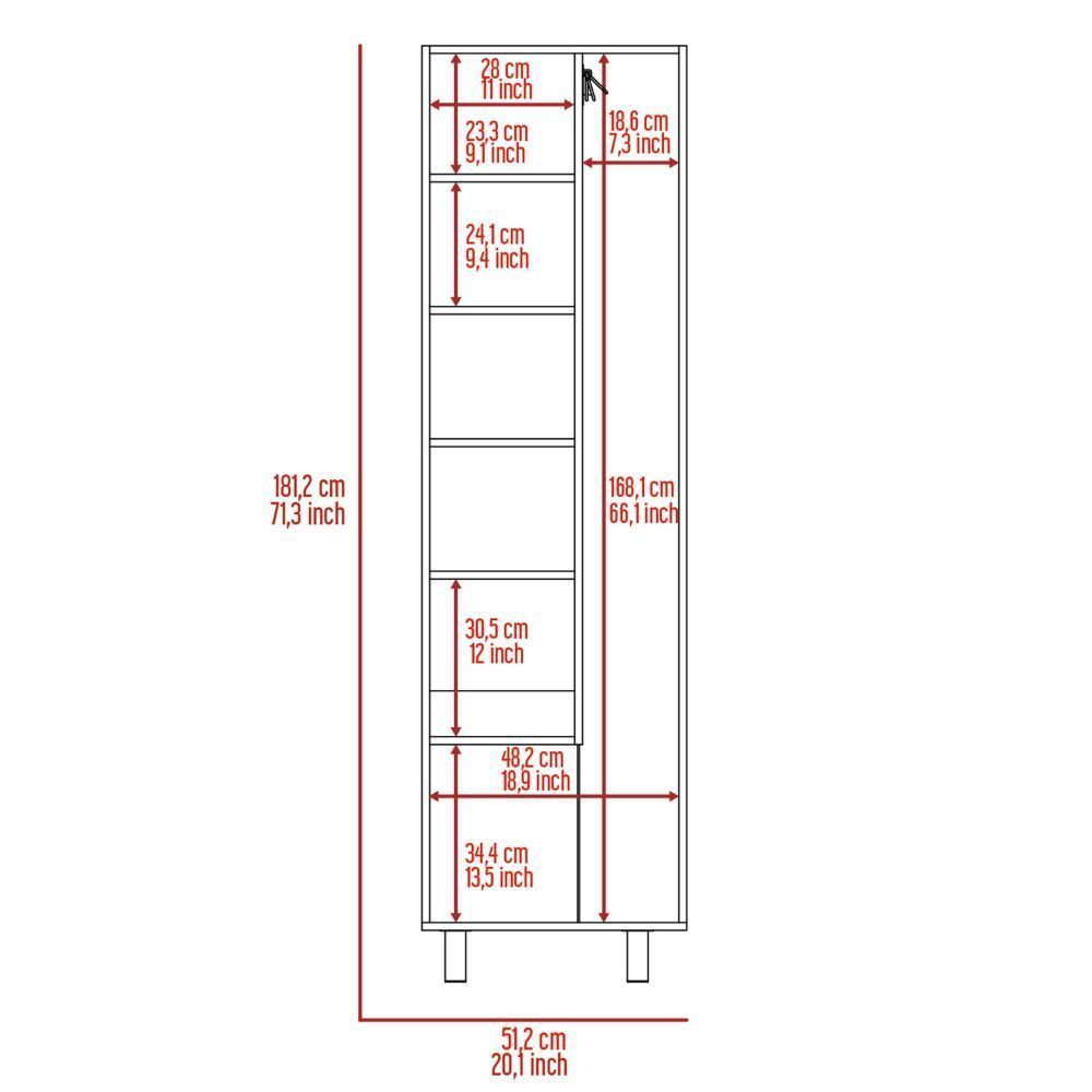 Halifax 2-Door Rectangle Closet Pantry - Gray and White