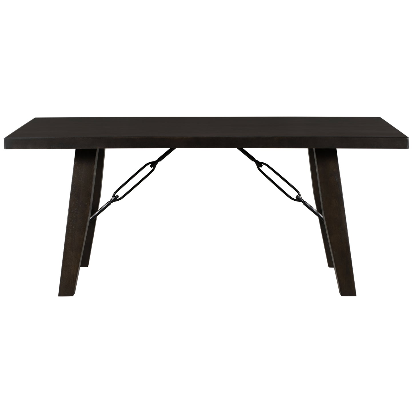 Rustic Elegance 72" Espresso Wooden Table with Chain Bracket
