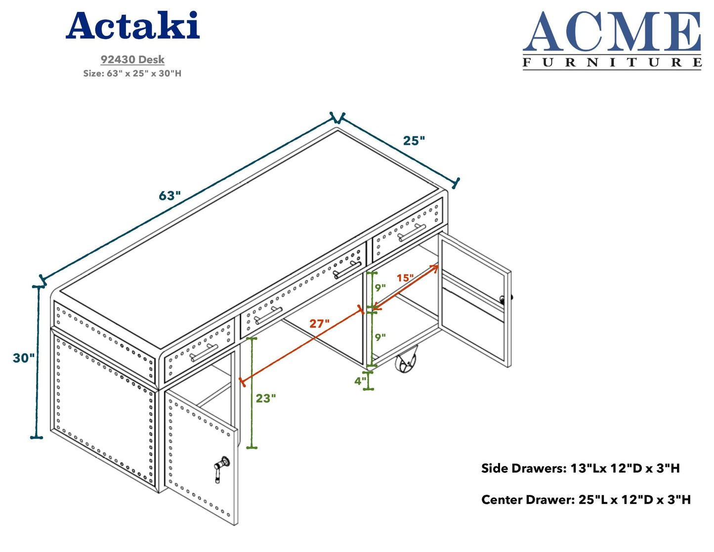 Actaki Desk in Sandy Gray