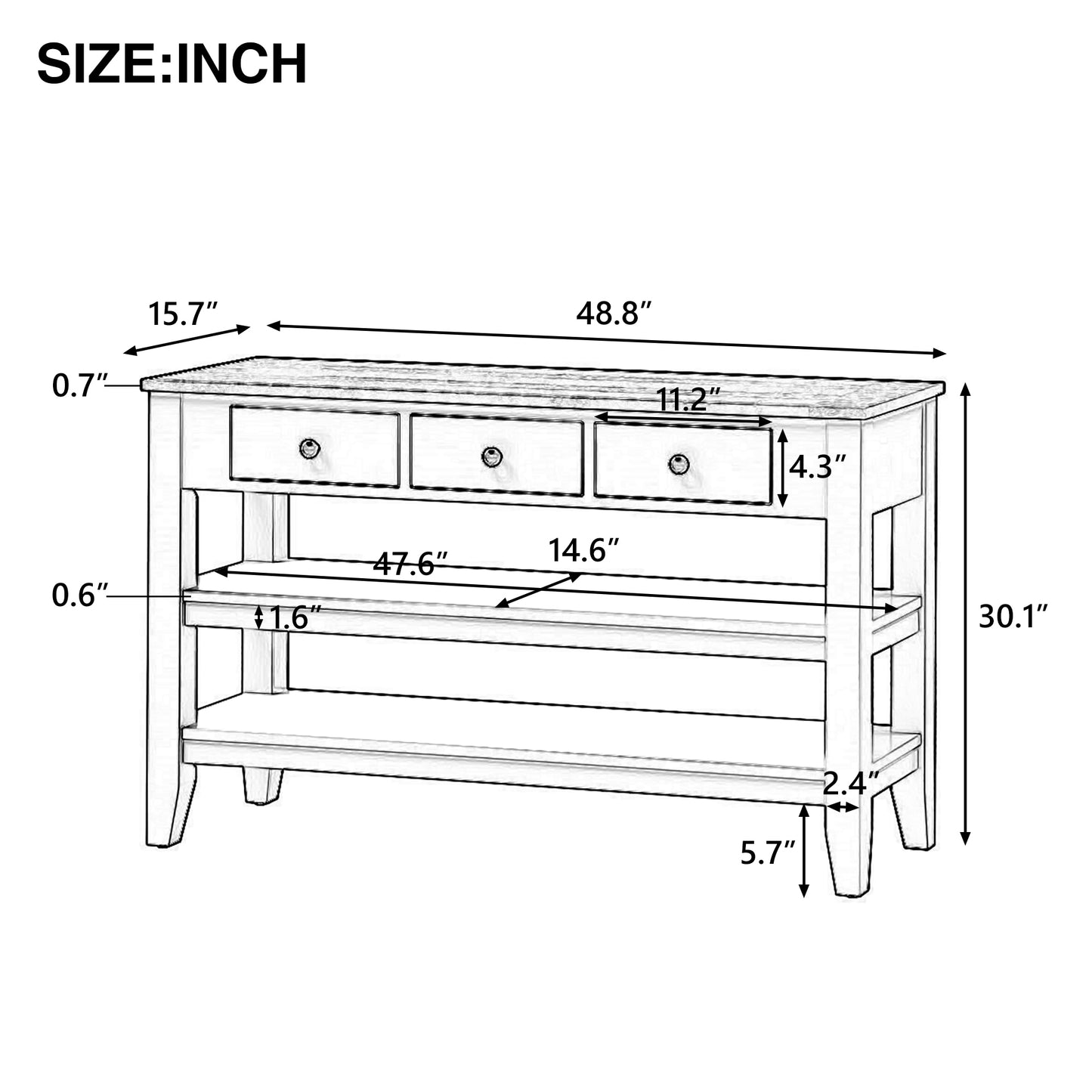 ElegantWood 48'' Modern Console Table