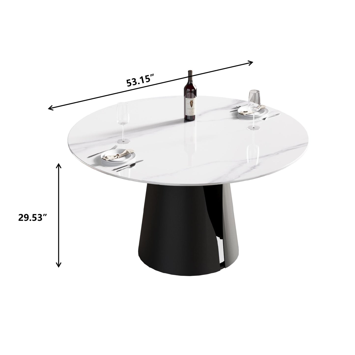 Elegant Round Carbon Steel Dining Table