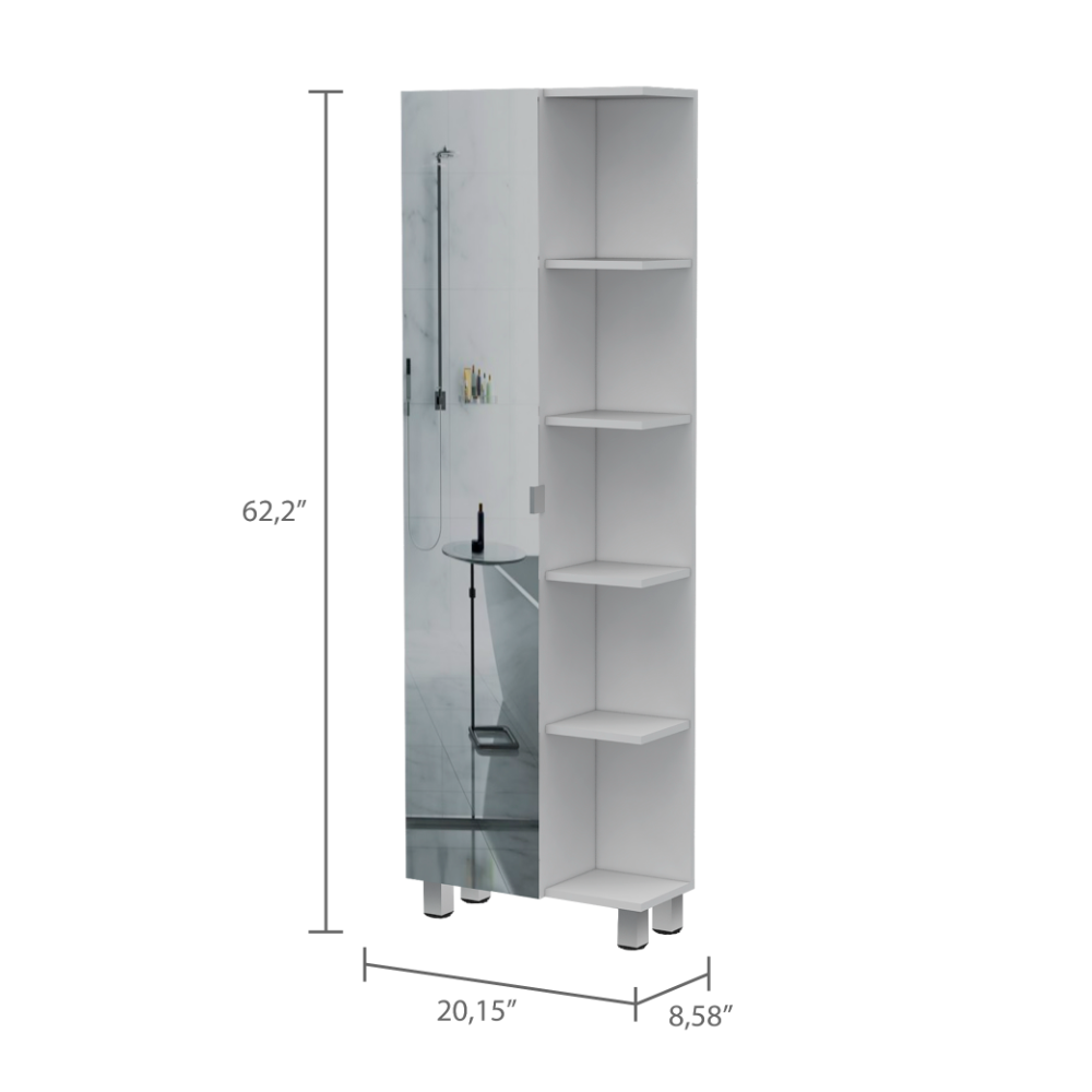 Urano Corner Linen Cabinet - White