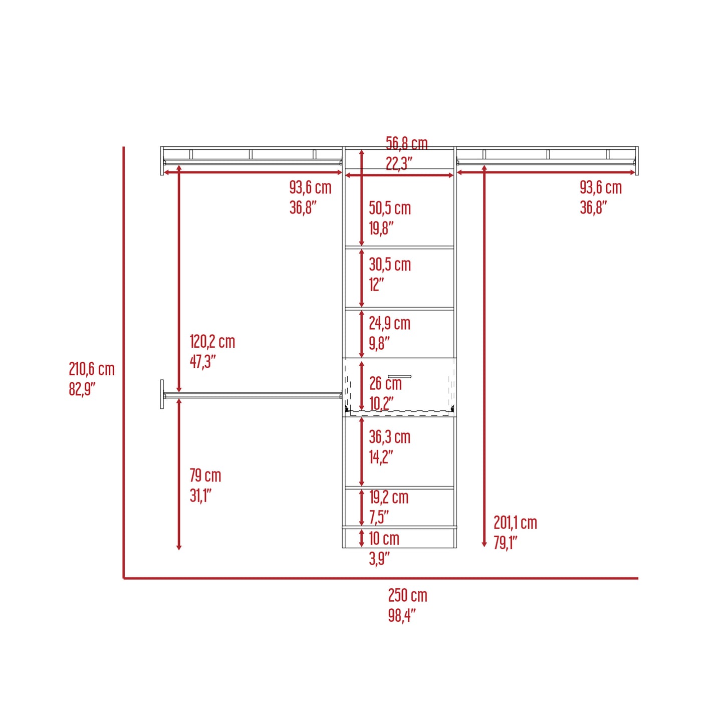 Walnutwood Closet Organizer