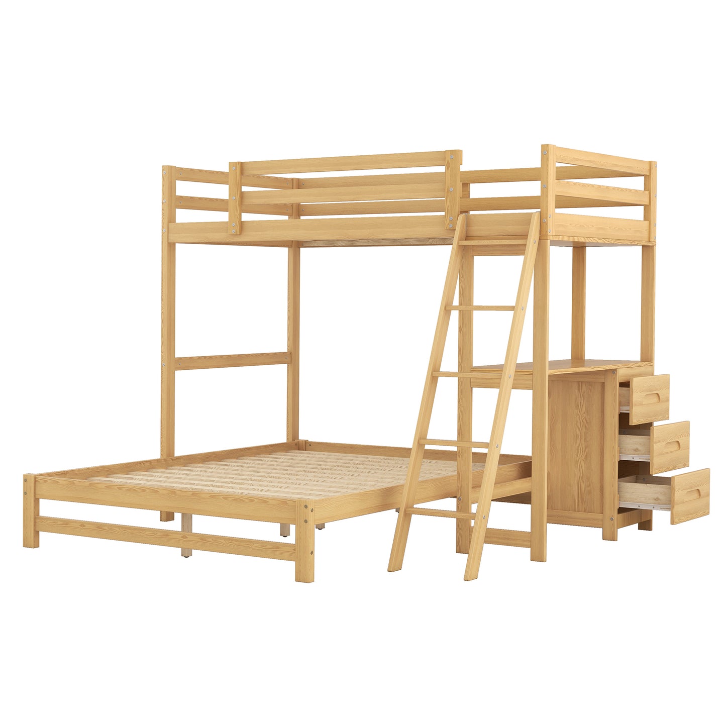 Nature's Haven Twin Full Desk Bed