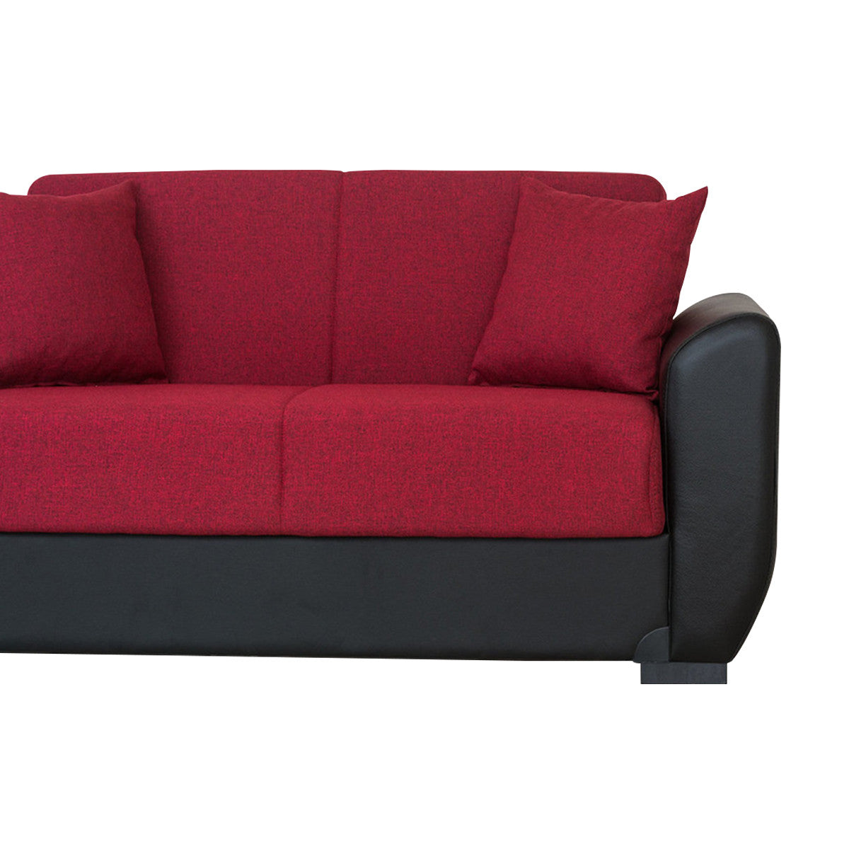 Emily Red & Black PU Leather Arms Loveseat
