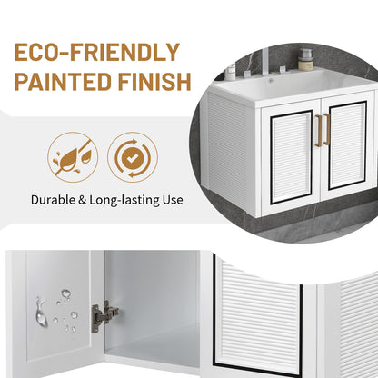 Bliss Bathroom Vanity with Ceramic Basin, Two Shutter Doors