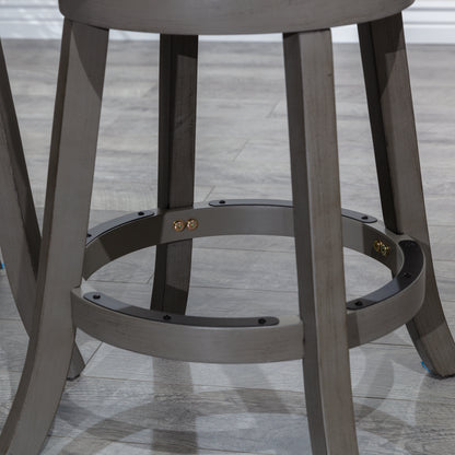 Viva Counter Stool, Weathered Gray Finish, Charcoal Fabric Seat