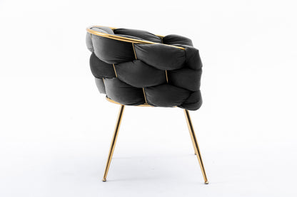 Luna Luxury Modern Velvet Chair - Black