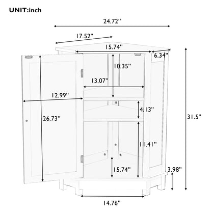 Modern Triangle Corner Cabinet - Blue