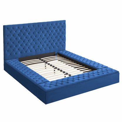 Go Green Woods Cosmopolitan Velvet Upholstered Platform Queen Bed