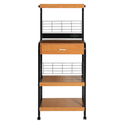 Go Green Woods Kristi Metal Frame Microwave Stand with Storage