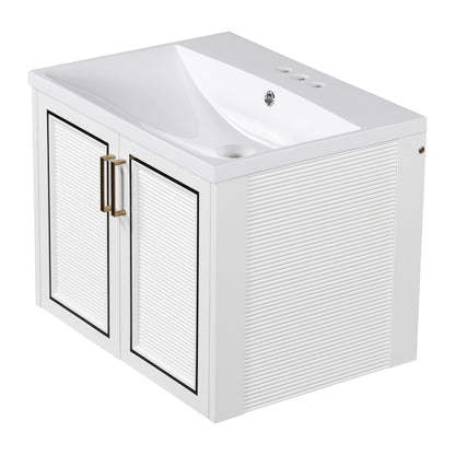 Bliss Bathroom Vanity with Ceramic Basin, Two Shutter Doors