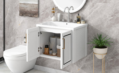 Bliss Bathroom Vanity with Ceramic Basin, Two Shutter Doors
