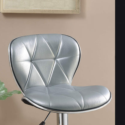 Daimon Faux Leather Adjustable Stool - Silver Set of 2