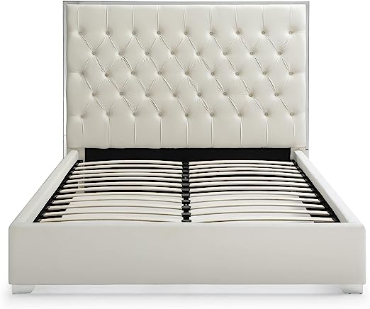 Go Green Woods Sophia Velvet King Bed with Silver Metal Frame