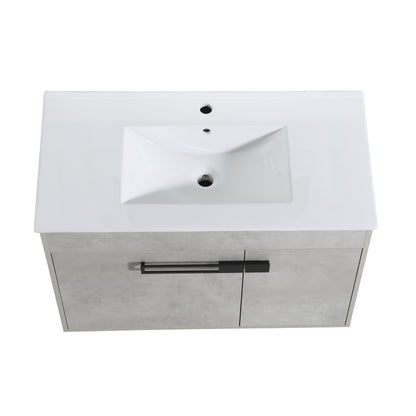 Blissful Aqua Bathroom Vanity With Sink - Gray