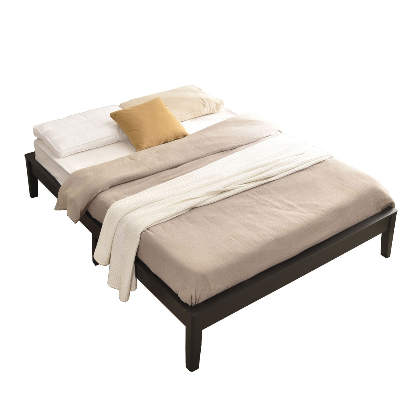 Go Green Woods Stella Solid Pine Wood Full Platform Bed Frame