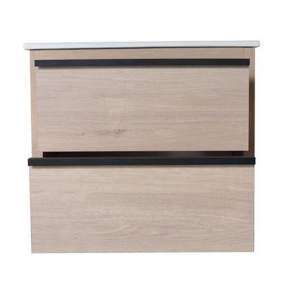 Bathroom Vanity with 2 Soft Close drawers and White Ceramic Basin