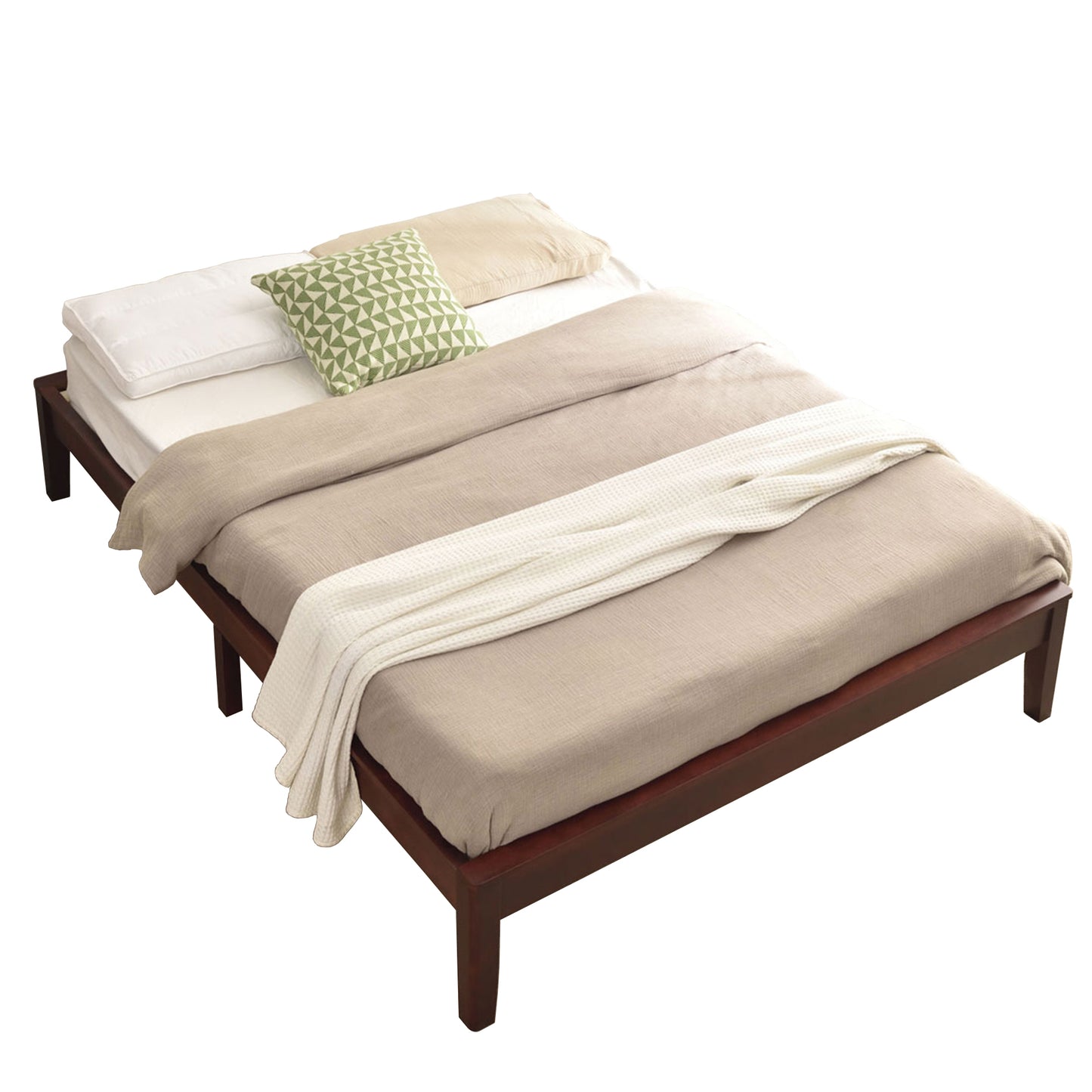 Go Green Woods Stella Solid Pine Wood Full Platform Bed Frame