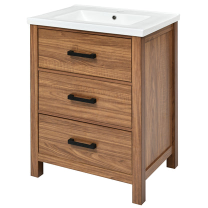 Freestanding Bathroom Vanity Cabinet with  Ceramic Basin Sink