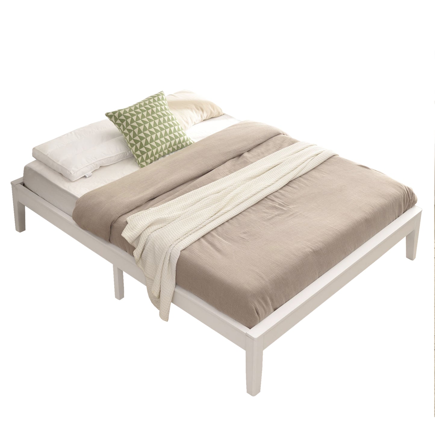 Go Green Woods Stella Solid Pine Wood Full Platform Bed Frame