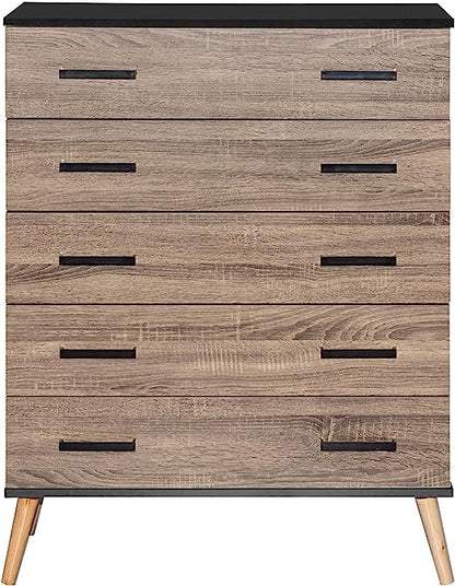 Go Green Woods Eli Mid-Century Modern 5 Drawer Chest