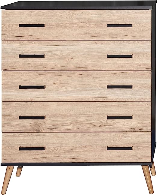 Go Green Woods Eli Mid-Century Modern 5 Drawer Chest