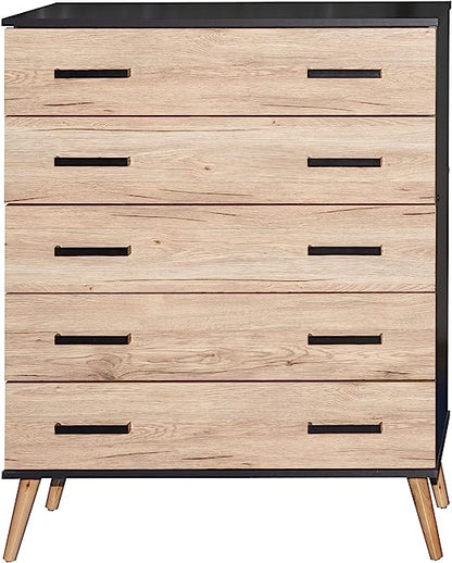 Go Green Woods Eli Mid-Century Modern 5 Drawer Chest