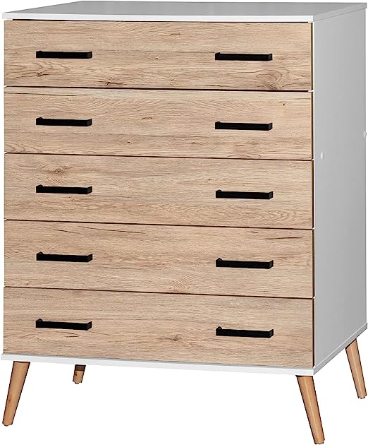 Go Green Woods Eli Mid-Century Modern 5 Drawer Chest