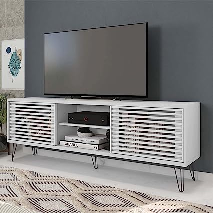 Go Green Woods Frizz Mid-Century Modern TV Stand for 70 Inch TV