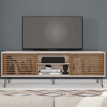 Go Green Woods Frizz Mid-Century Modern TV Stand for 70 Inch TV