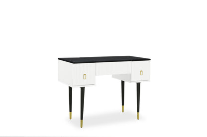 Marble Glow Makeup Vanities Table Set -   White and Black