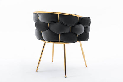 Luna Luxury Modern Velvet Chair - Black
