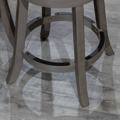 Viva Counter Stool, Weathered Gray Finish, Charcoal Fabric Seat