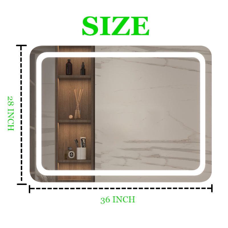 Bathroom Vanity Set with LED Mirror - Oak