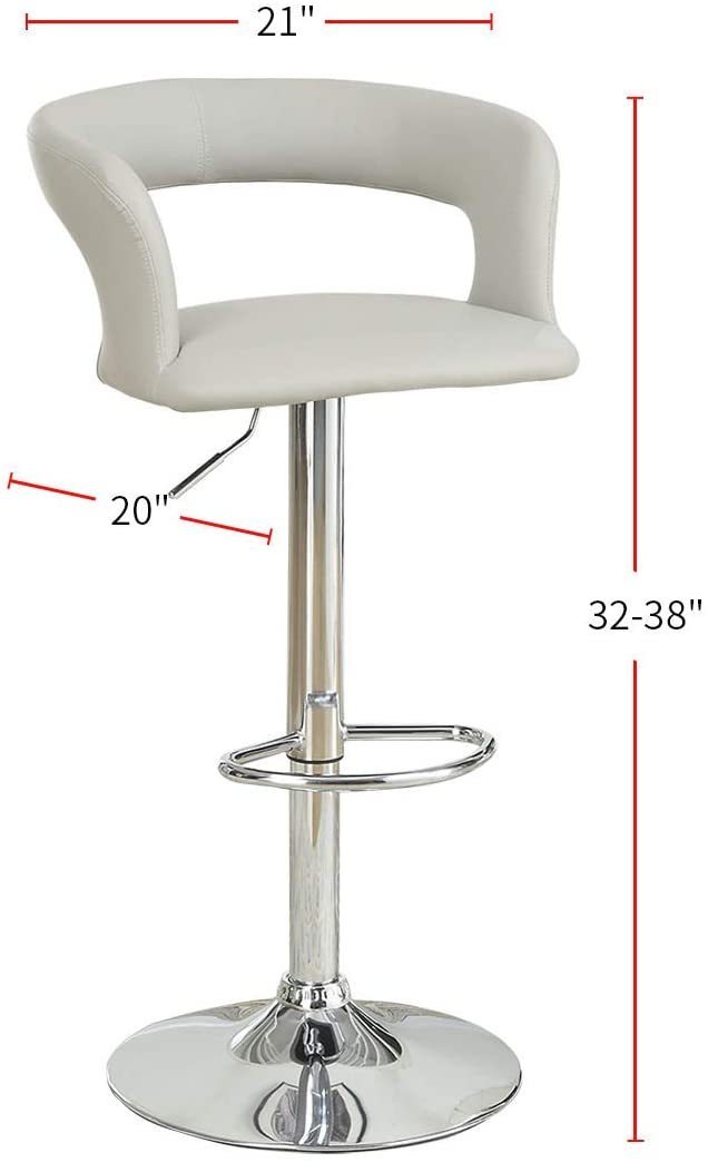 Enox Adjustable Heigh Bar Stool  - White Set of 2