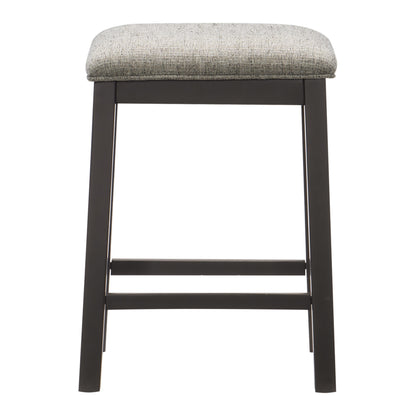 Fabric Padded Seat Counter Height Stool - Gray Set of 2