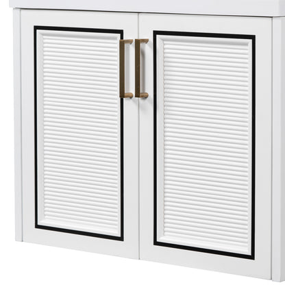 Bliss Bathroom Vanity with Ceramic Basin, Two Shutter Doors