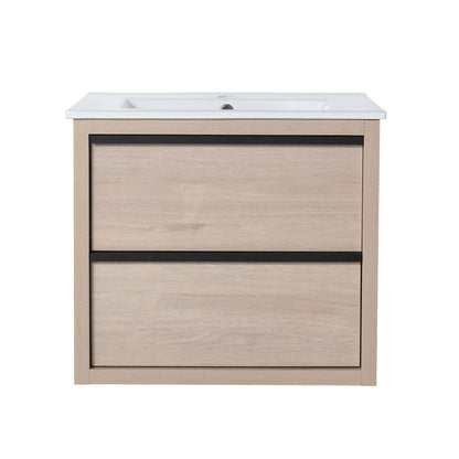 Bathroom Vanity with 2 Soft Close drawers and White Ceramic Basin