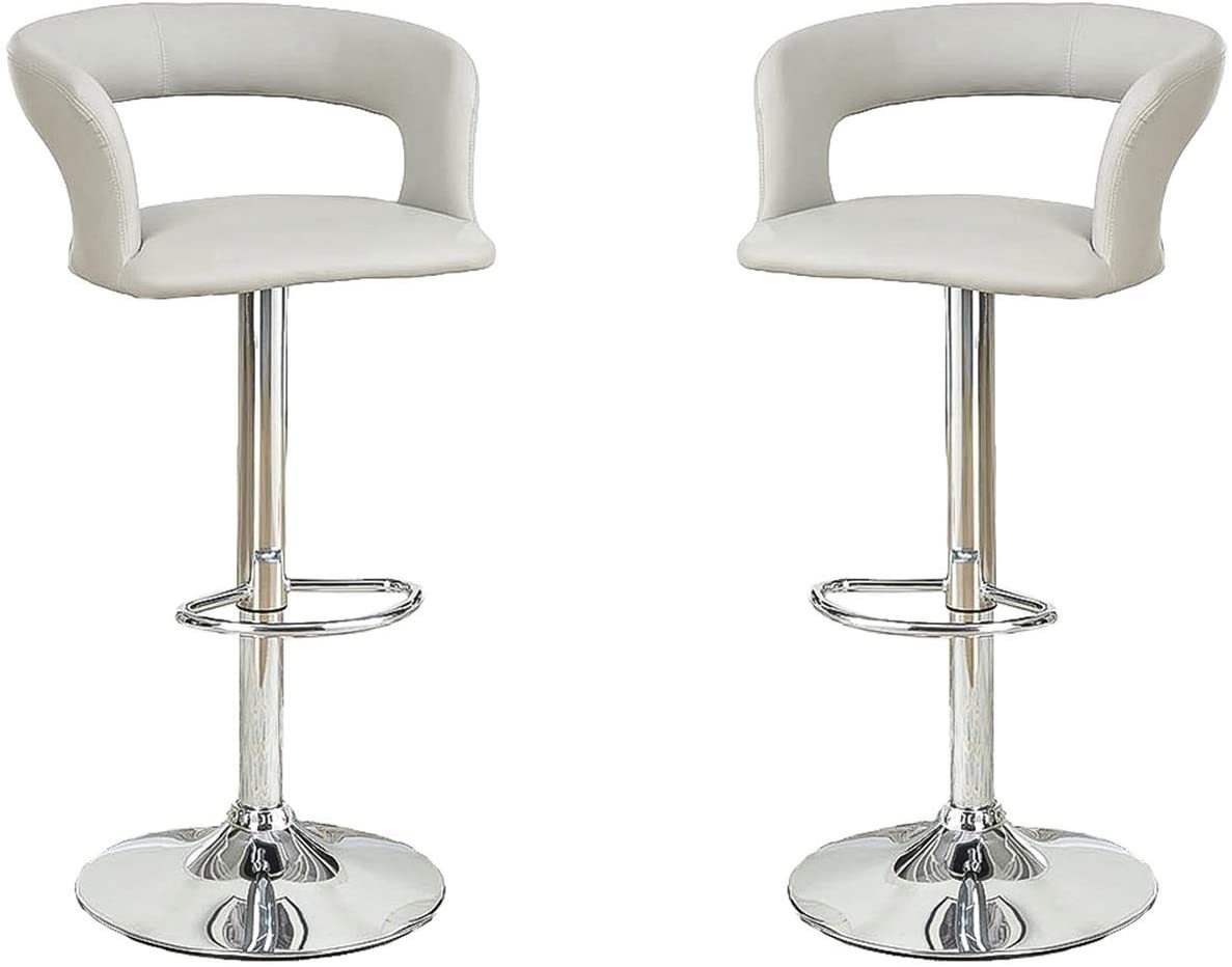 Enox Adjustable Heigh Bar Stool  - White Set of 2