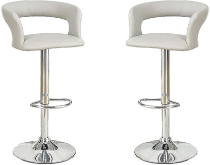 Enox Adjustable Heigh Bar Stool  - White Set of 2