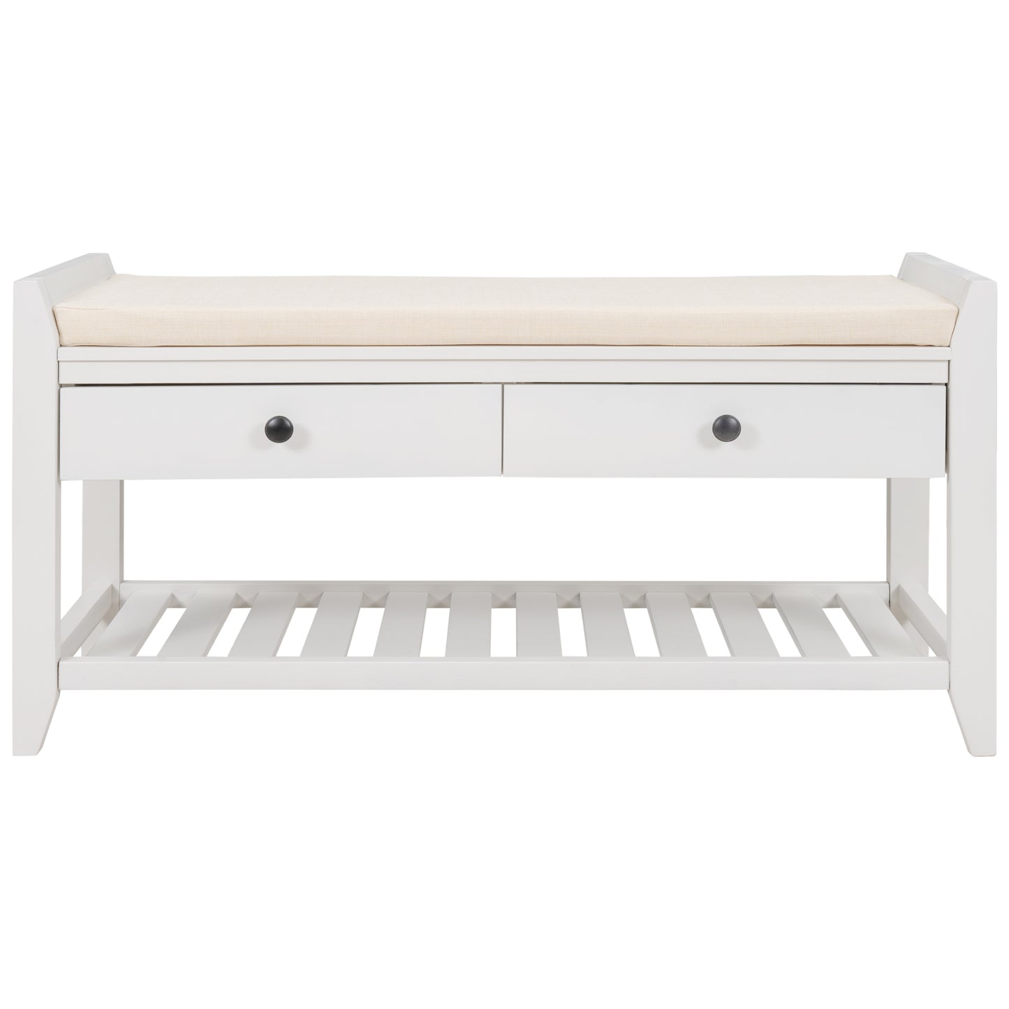 Modular Entryway Storage Bench - White