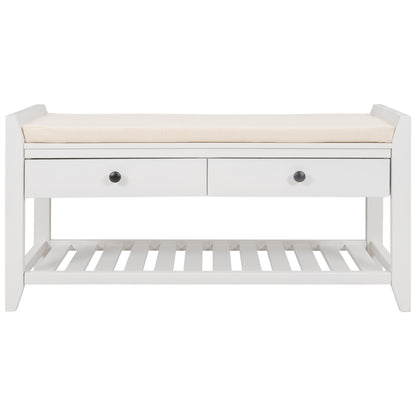 Modular Entryway Storage Bench - White