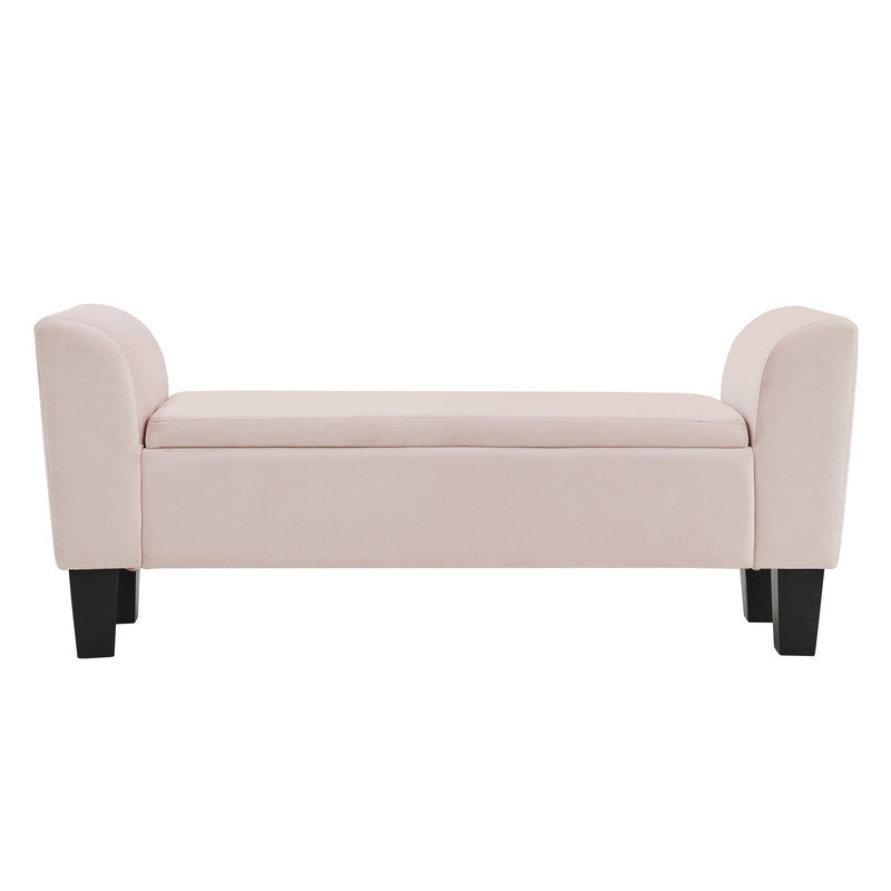 Mila Velvet Ottoman Bench with Storage - Pink