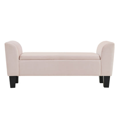 Mila Velvet Ottoman Bench with Storage - Pink